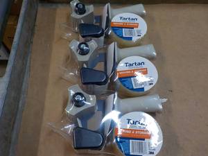 lot 177 image: 3 Tartan Packaging Tape and Dispensers