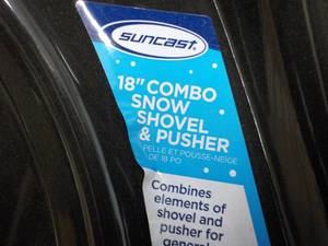lot 205 image: Suncast 18 Combo Snow Shovel and Pusher- made in USA