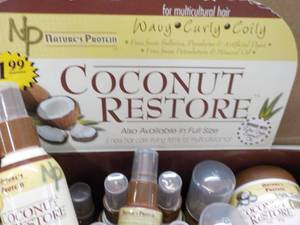 lot 215 image: Case of 37 Coconut Restore Sample Size Products- 6 different products