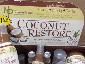 lot 216 image: Case of 37 Coconut Restore Sample Size Products- 6 different products