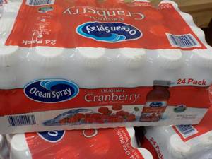 lot 244 image: 24 pack Ocean Spray Cranberry 10 oz Bottles