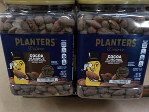 lot 281 image: 2 - 2 lb. 5 oz jars Planters Deluxe Cocoa Almonds