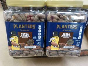 lot 283 image: 2 - 2 lb. 5 oz jars Planters Deluxe Cocoa Almonds