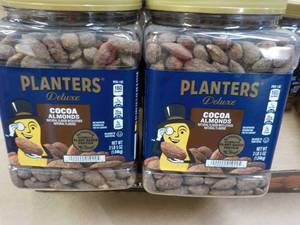 lot 285 image: 2 - 2 lb. 5 oz jars Planters Deluxe Cocoa Almonds