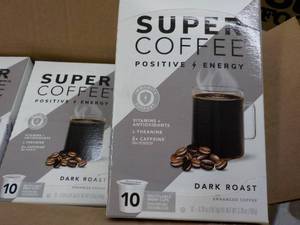 lot 290 image: 60 K cups Super Coffee Dark Roast Positive Energy