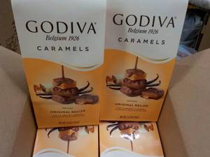 lot 299 image: 6 pkgs Godiva Caramels- best date 102023