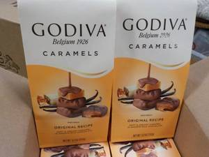 lot 300 image: 6 pkgs Godiva Caramels- best date 102023