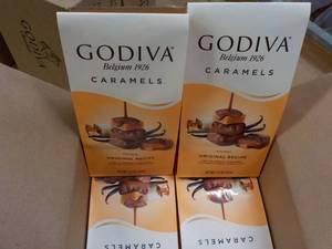 lot 302 image: 6 pkgs Godiva Caramels- best date 102023