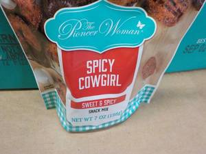 lot 328 image: 8 - 7 oz Bags The Pioneer Women Spicy Cowgirl Snack Mix best date 09022023