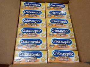 lot 334 image: 12 Boxes Chlo aseptic Warming Sore Throat Lozenges