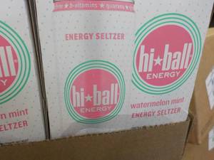 lot 343 image: 6 - 4 packs Hi Ball Watermelon Mint Energy Seltzer Best By 092024