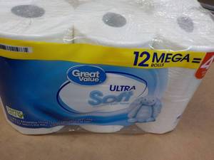 lot 357 image: 12 Mega Rolls Great Value 2 ply Toilet Paper