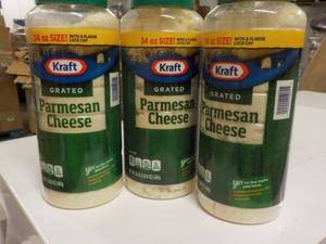 lot 407 image: 3 Kraft Parmesan Cheese 24 oz Best By 012024