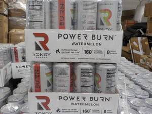lot 415 image: 2 - 12 packs Power Burn Watermelon Rowdy Energy Drink