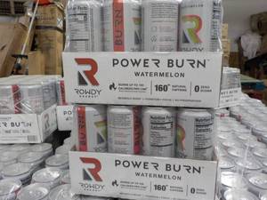 lot 418 image: 2 - 12 packs Power Burn Watermelon Rowdy Energy Drink