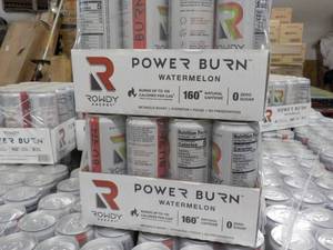 lot 419 image: 2 - 12 packs Power Burn Watermelon Rowdy Energy Drink