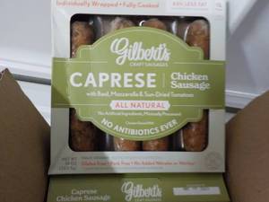 lot 442 image: k 10 Frozen Gilberts 10 oz pkgs Caprese Chicken Sausage