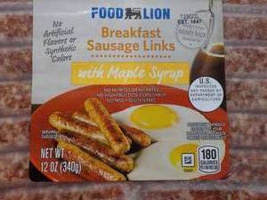 lot 467 image: A 12 Food Lion Frozen Pkgs Breakfast Sausage Links