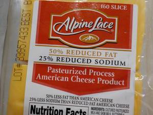 lot 488 image: 5 lb. Alpine Lace Refrigerated American Cheese Slices