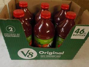 lot 499 image: 6 - 46 oz bottles V8 Original Juice...