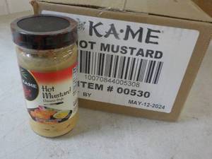 lot 512 image: 12 KAME Hot Mustard 7.25 oz jars Best By 05122024