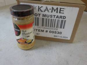 lot 513 image: 12 KAME Hot Mustard 7.25 oz jars Best By 05122024