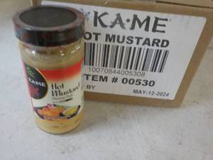 lot 515 image: 12 KAME Hot Mustard 7.25 oz jars Best By 05122024