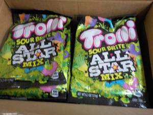 lot 520 image: 8 Trolli Sour Brite All Star Mix 6.3 oz bags- best date 12282023