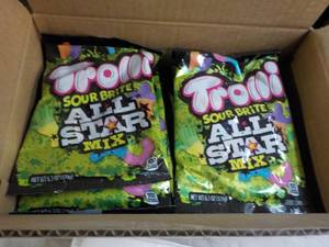 lot 523 image: 8 Trolli Sour Brite All Star Mix 6.3 oz bags- best date 12282023