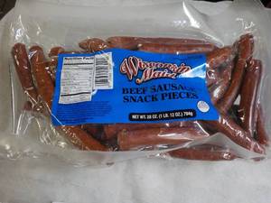 lot 529 image: Wisconsin Maid Beef Sausage Snack Pieces 28 oz bag