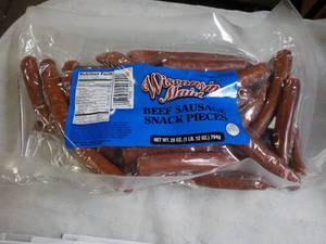 lot 531 image: Wisconsin Maid Beef Sausage Snack Pieces 28 oz bag
