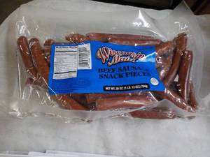 lot 533 image: Wisconsin Maid Beef Sausage Snack Pieces 28 oz bag