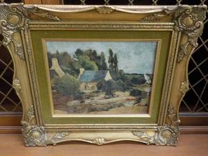 lot 2 image: Vintage Gauguin Washer Women Framed Painting signed 15 x 13
