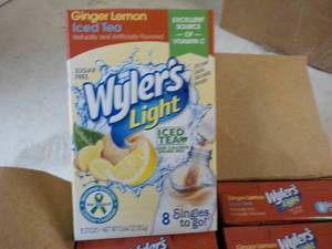 lot 508 image: 12 boxes Wylers Ginger lemon Iced Tea Singles past best date