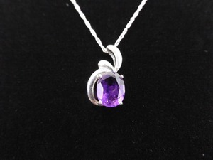 .925 Sterling Silver Amethyst Pendant Necklace