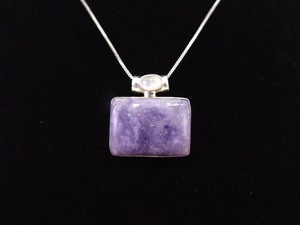 .925 Sterling Silver Moonstone Accented Utah Tiffany Stone Pendant Necklace