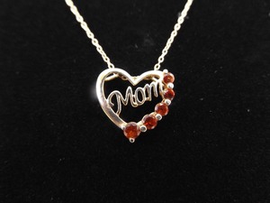 .925 Sterling Silver Citrine Crystal Vermeil MOM Pendant Necklace