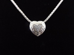 .925 Sterling Silver Diamond Accented Heart Pendant Necklace