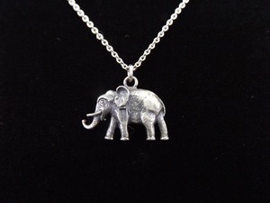 .925 Sterling Silver Elephant Pendant Necklace