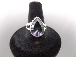 .925 Sterling Silver Pear Cut Alexandrite Ring Size 7.75