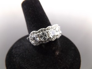 .925 Sterling Silver Zirconia Ring Size 8
