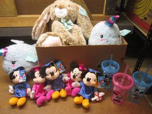 lot 6 image: (RR) Assorted Disney and Other Plush and Tumblers