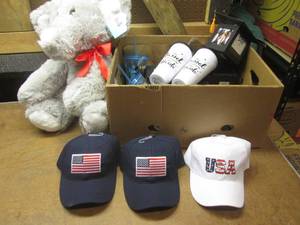 lot 15 image: (RR) New Patriotic Caps and Other Misc