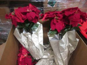 lot 48 image: (PP) Lot of 15 Fake Poinsettia Plants