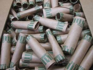 lot 72 image: (II) Case 1000 $5 Dimes Crimped End Coin Wrappers