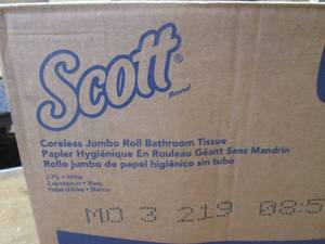 lot 78 image: (KK) Case of 12 Coreless Jumbo Roll 2-Ply Bathroom Tissue