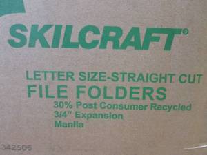lot 79 image: (KK) Case of 500 Letter Size Straight Cut File Folders in Manila 5 Inner Boxes of 100