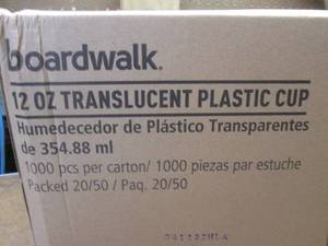 lot 80 image: (KK) Case 1000 12oz Translucent Plastic Cups 20 Inner Packs of 50