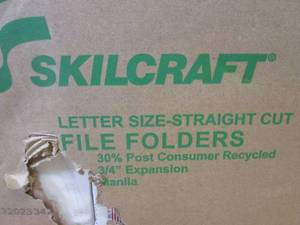 lot 84 image: (KK) Case of 500 Letter Size Straight Cut File Folders in Manila 5 Inner Boxes of 100