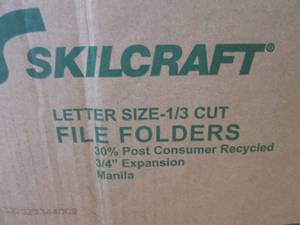 lot 85 image: (KK) Case of 500 Letter Size 13 Cut File Folders in Manila 5 Inner Boxes of 100